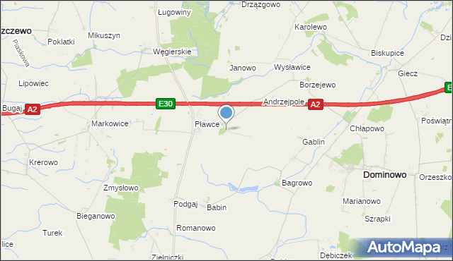 mapa Zdziechowice, Zdziechowice gmina Środa Wielkopolska na mapie Targeo